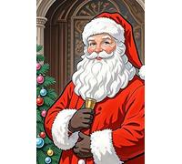 Vintage Santa Claus Poster Christmas Decorations Indoor Cool Painting Canvas Wall Art Modern Picture Funny Santa Xmas Prints for Living Room Home Office Decor New Year Gifts (16x24inch,Unframed)