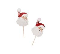 Vintage Santa Claus Red and Pink Christmas Paper Plates - Holiday Party Tableware 8pk