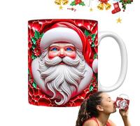 Vintage Santa Mug - Santa Claus Mug, Santa Claus Tea Cup | Holiday Espresso Coffee Mug, Ceramic Santa Mug, Coffee Mug for Tea, Hot Chocolate, Milk