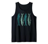 Vintage Sardine Fish Art Canned Sardines Lover Tank Top