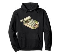 Vintage Sardine Tin Seafood Lover Coastal Art Pullover Hoodie
