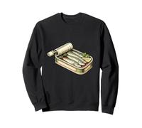 Vintage Sardine Tin Seafood Lover Coastal Art Sweatshirt