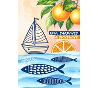 Vintage Sardines Notebook, Maritime Style with Oranges: Lined A5 notebook - perfect for journaling, planning & creative writing