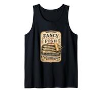 Vintage Sardines Olive Oil Retro Mediterranean Seafood Tank Top