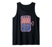 Vintage Sardines Tin Retro Canned Fish & Gourmet Motif Tank Top