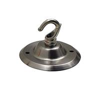 Vintage Satin Nickel Metal 75mm Ceiling Rose with Chain Hook Pendant Light Fitting Cover Plate Canopy Kit Single Outlet Front Fitting for Chandeliers Wall Lamps Hanging Lights Planters Home Garden