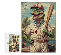 Vintage Saurian Slugger 44: New Year Party Activity, 300 PCS Wooden Jigsaw Puzzle for Adults; for Shared Table Time