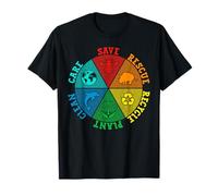 Vintage Save Bees Rescue Animals Recycle Plastic Earth Day T-Shirt