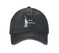 Vintage Save Democracy Statue of Baseball Caps Men Women Distressed Cotton Snapback Cap Plitical Justice Outdoor Hat Cap Winter Warmth Multicoloured