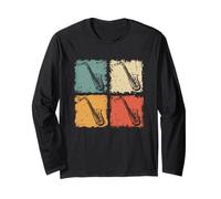 Vintage Saxophone Saxophonist Player Jazz Music Lover Long Sleeve T-Shirt