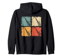 Vintage Saxophone Saxophonist Player Jazz Music Lover Zip Hoodie