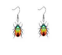 Vintage Scarab Beetle Bug Dangle Drop Acrylic Earrings for Women Men Unique Lightweight Creative Insect Ladybug Dangling Weird Renaissance Victorian Style Statement Hook Party Jewelry Gifts