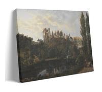 Vintage Scenic Wall Decor The Castle Ruin at Tharandt by J.C. Dahl (1819) - Romanticism Landscape Print with Castle Ruins Wall Art Aesthetic Canvas Painting Picture Living Room Decor Home Frame 08x12i