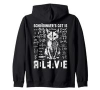 Vintage Schrödinger's Cat Dead And Alive Science Teacher Zip Hoodie