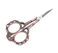 Vintage Scissors,Embroidery Scissors Flower Pattern Stainless Steel Needlework Cross Stitch Supplies for Embroidery Sewing Handcraft Art Work DIY Tool (Dark Copper Plating)