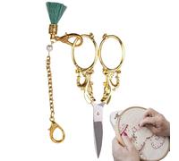 Vintage Scissors - European Retro Sewing and Embroidery Scissors with Chain, Small Sewing and Craft Scissors | Lily of the Valley Retro Scissors, European Retro Crochet Scissors with Chain, DIY Tool