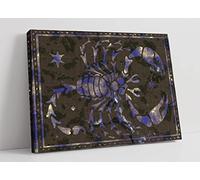 Vintage Scorpio Astrology Star Sign Canvas Wall Art Picture Print - 36 inch wide x 24 inch high (Frame Depth 30mm)