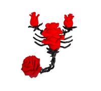 Vintage Scorpions and Rose Alloy Brooch with Drip Oil Art Design Lapel Pin Accessory for Women Men Gothic Jewelry Gift Creative Scorpions Rose Brooch
