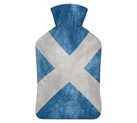 Vintage Scotland Flag Printed Hot Water Bottle With Soft Plush Cover Winter Warm Rubber Water Injection Bag 1000ML