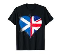 Vintage Scottish Flag and Union Jack I Love Scotland UK T-Shirt