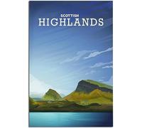 Vintage Scottish Highlands Loch Ness Travel Poster Art Print Retro Wall Art Canvas Poster Room Decor Home Decor Unframed 50x75cm
