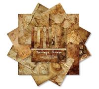 Vintage Scrapbook Paper Pad Retro Coffee Patterned Paper 6×6,24 Sheets Single-Sided Scrapbooking CardStock Papers Pad for Holiday Cardmaking DIY Origami Journaling.