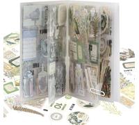 Vintage Scrapbook Stickers, 20 Pages Scrapbooking Supplies Book, Nature Green Island Sea Stickers for Scrapbook Accessories, Paper for Scrap Book Journal Notebook