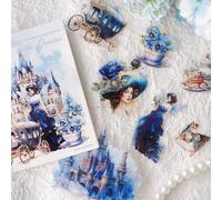 Vintage Scrapbook Stickers Accessories 30pcs Girl Stickers for Scrapbooking PET Transparent Decorative Scrapbook Supplies for Bullet Journals Junk Journal Art Craft(Alice in The Garden 5)