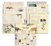 Vintage Scrapbooking Paper 12" x 12", 24 Sheets/12 Designs Single-Sided Pattern Decoupage Background Cardstock Paper Pads Junk Journaling Supplies Craft Kits for Decorative Card Photo Album Decor