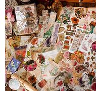 Vintage Scrapbooking Supplies Kit Vintage Stickers for Scrapbooking Journaling Aesthetic Paper Stickers Material Ephemera Pack for Junk Journal Bullet Journals Planners Notebooks（83 Pieces）