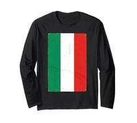 Vintage Scratched Italian Flag Long Sleeve T-Shirt