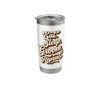 Vintage Script Eat Sleep Groom Repeat Canine Stylist Stainless Steel Insulated Tumbler