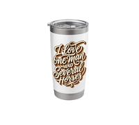 Vintage Script I Love One Man and Several Horses Rider Stainless Steel Insulated Tumbler