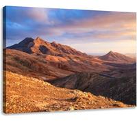 Vintage Scripture Posters Art Decor Sunset Over Desert Landscape Fuerteventura Canary Islands Canvas Painting Prints For Home Dining Room Living Room Wall Decor Artwork Gifts Unframed 12x16Inch