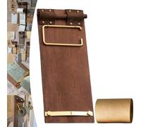 Vintage Scroll Pad (Roll Paper+Board Clips), Wall-Mounted or Laid Clipboard Kraft Notebook Set with Metal Clip, Tearable Refillable Kraft Paper Roll Notepad for Home Office School (Wood)