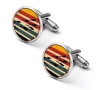 Vintage Scuba Diving Dive Diver Shirt Cufflinks Round Cuff Links for Business Wedding Party Father's Day Gift 2.0cm