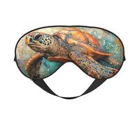 Vintage Sea Turtle,Animal Print Sleep Mask with Adjustable Strap, Comfortable Eye Cover for Travel, Yoga, Napping, Sleeping & Relaxation