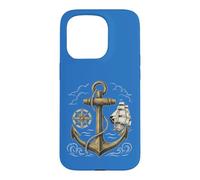 Vintage Seafarer Anchor Sailboat Compass Ocean Explorer Art Case for iPhone 15 Pro