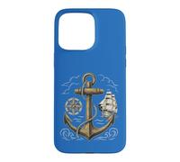 Vintage Seafarer Anchor Sailboat Compass Ocean Explorer Art Case for iPhone 15 Pro Max
