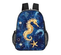 Vintage Seahorse Coral Starfish Transparent Backpacks Clear Bags 17Inch