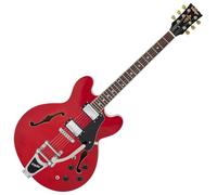 VINTAGE SEMI-ACOUSTIC GUITAR WITH BIGSBY - CHERRY RED