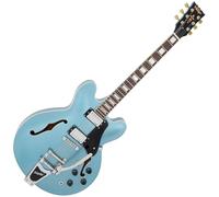 VINTAGE SEMI-ACOUSTIC GUITAR WITH BIGSBY - GUN HILL BLUE