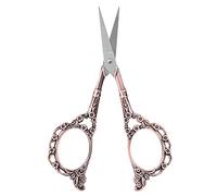 Vintage Sewing Embroidery Scissors, Stainless Steel Flower Pattern Craft Tailor Scissors Cross Stitch Cutting for DIY Needlework Art Manual Handicraft (Dark Copper Plating)