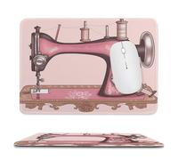 Vintage Sewing Machine Mousepad Rectangle Mousepad Non-Slip Rubber Base MousePad with Stitched Edges Cute Computer MouseMat Gaming Mousepadfor Computer Laptop Office Decor 7.9"x9.4"