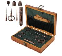 Vintage Sewing Scissors Set,European Sewing Tool Kit,Multifunctional Embroidery Tool Set with Needle Box Thimble Embroidery Scissors for Sewing Needlework Cross Stitch Craft Accessories