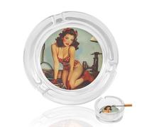 Vintage Sexy Pin-up Fix-it-Women Ashtrays Cigarettes Round Heavy Ash Trays Indoors Outside Table Top Decoration Craft