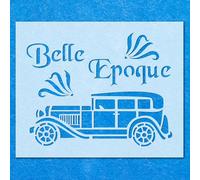 Vintage Shabby Chic Classic Car Belle Epoque Stencil: Airbrush Wall Art Crafts -A4 Stencil - Design Size (218 x 170 mm)