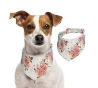 Vintage Shabby Chic Floral Pink Rose Flower,Pet Bib Scarf Cats Dog Bandana Dogs Towel Bib Adjustable Pet Scarf,S