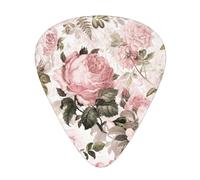 Vintage Shabby Chic Sepia Pink Roses,12 Pcs Guitar Pick,3 Different Thickness Plectrums for Acoustic Guitar Bass Ukulele (0.46mm 0.96mm 0.71mm)