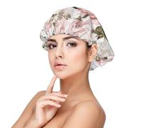 Vintage Shabby Chic Sepia Pink Roses,Adjustable Silk Hair Wrap Adult's Satin Sleeping Cap Hair Women's Elastic Sleep Bonnet